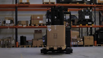 Linde Autonomous Forklift in Warehouse